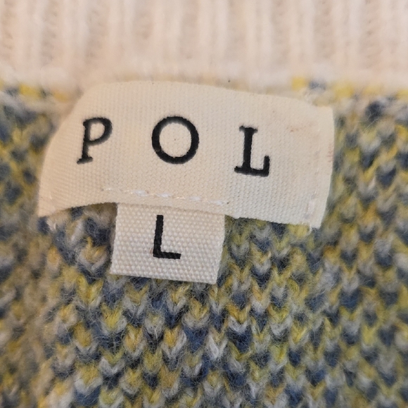 POL V-Neck Oversized Sweater Large Abstract Floral Cream Jacquard NEW - Picture 8 of 14